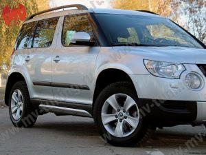 Накладки на пороги Алюминиевый Вид (Взгляд) Skoda Yeti (2009 - н.в.) не крашенный комплект